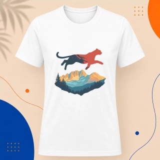 Pánské tričko - Skákající puma - Svobodná příroda